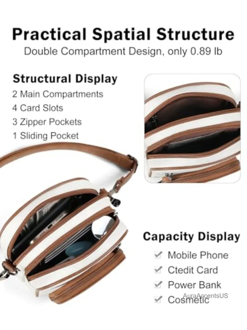 Small Crossbody Bag Mini Purse PU Leather Shoulder Bag Card Slots